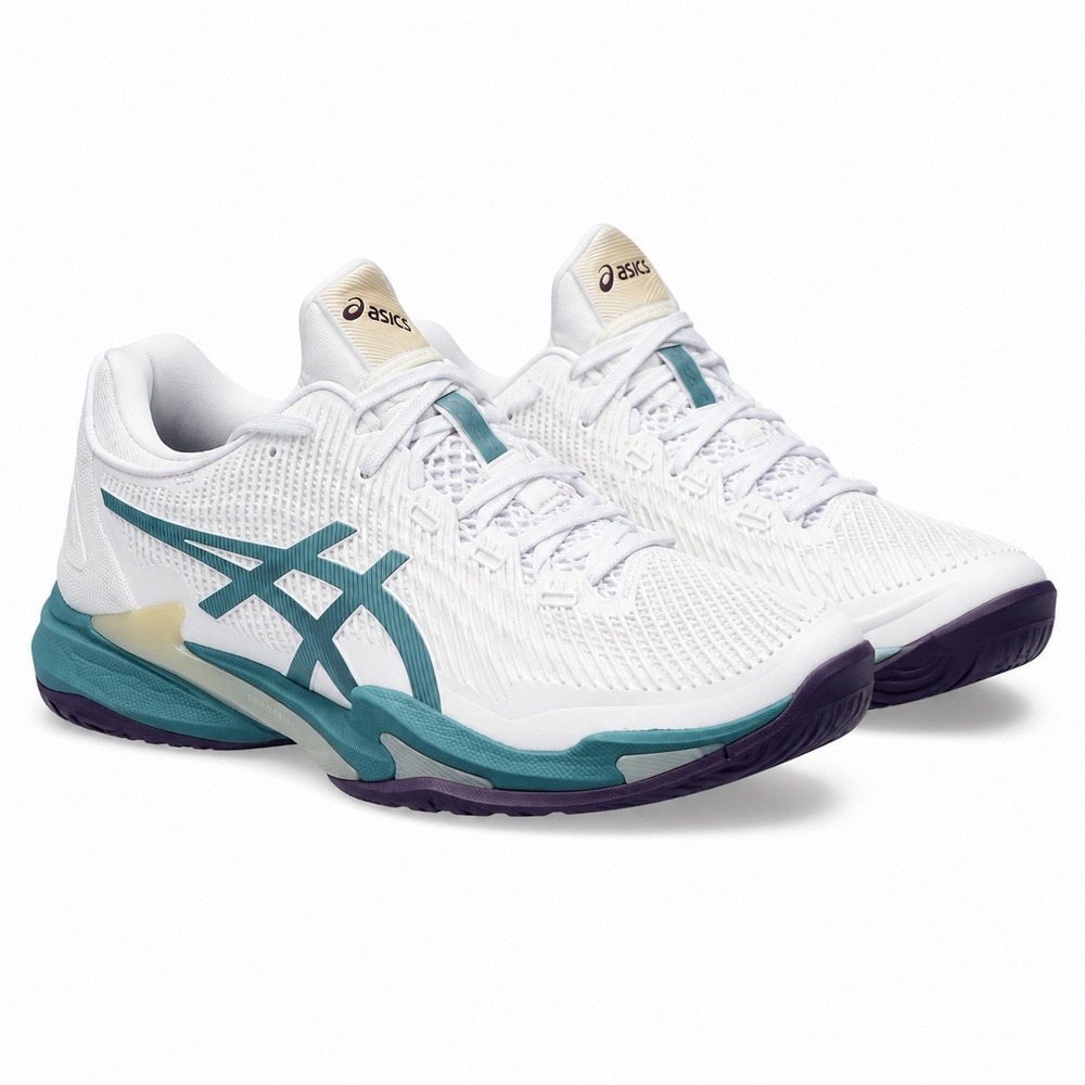 ASICS Court FF 3 White Foggy Teal 1041A370-107 Men's Size 12 Tennis Shoes